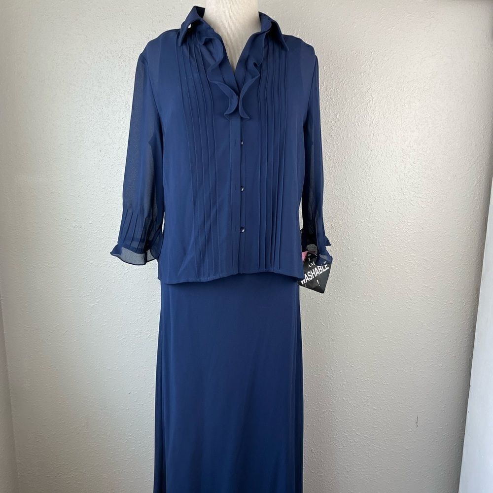 NWT Virgo Petite Matching Blouse Top and Sleeveless Dress Size 10